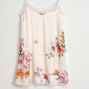 Lulu's Nostalgic Heart Ivory Floral Lace Satin Slip Dress Size XXS